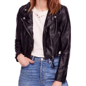 Free People Cropped Leather Jacket